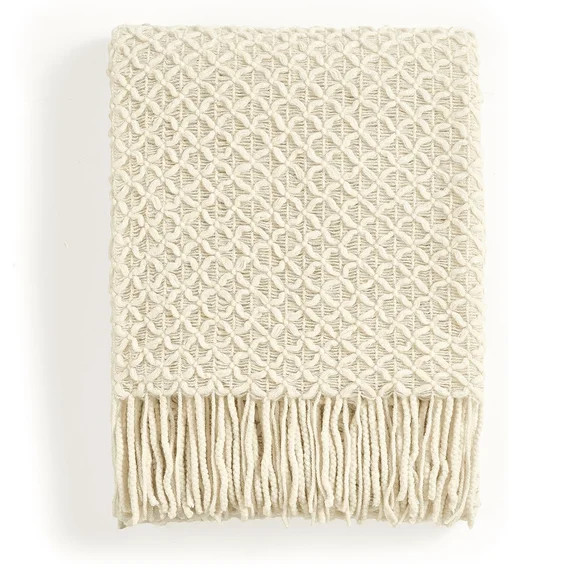CREVENT Farmhouse Boho Knitted Throw Blanket for Couch Sofa Chair Bed Home Decoration, Soft Warm ... | Walmart (US)