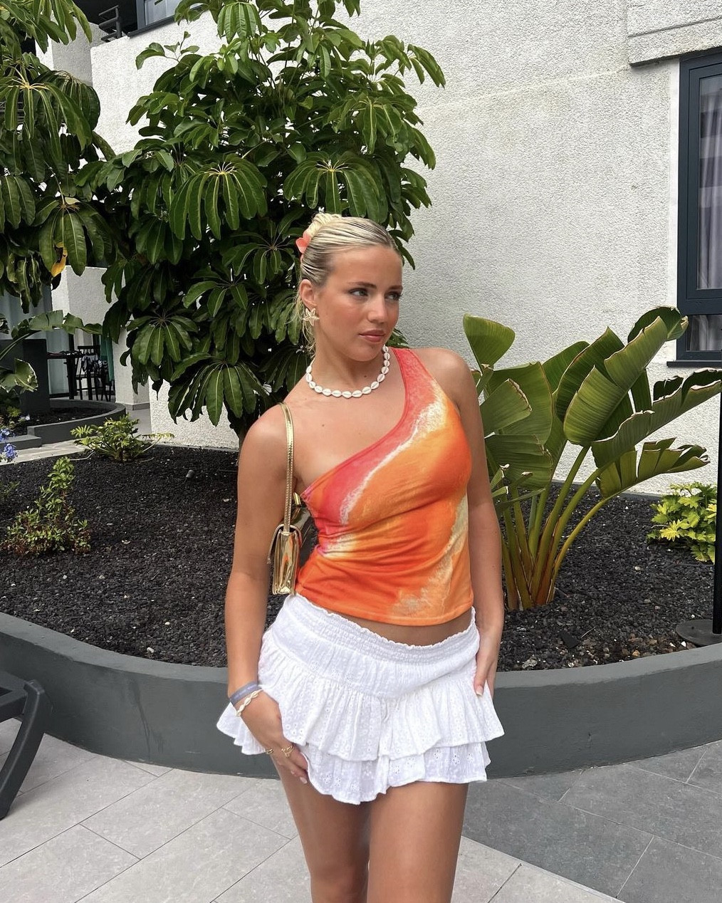 Holiday outfit, sunset top, crop top, orange crop top, white skirt, white skort, urban outfitters, boohoo, sunset outfit🌺✨

#LTKswimwear #LTKeurope #LTKsummer