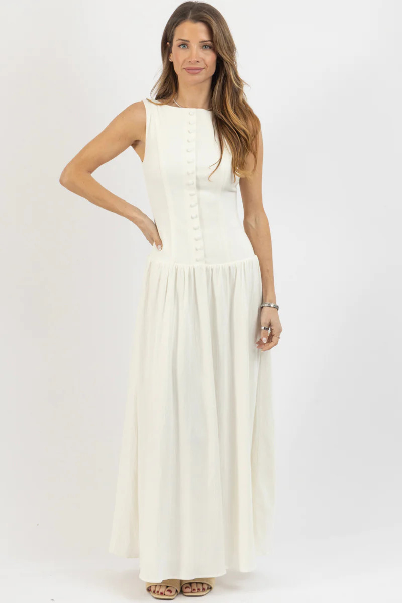 CHLOE WHITE LINEN DRESS | L'ABEYE