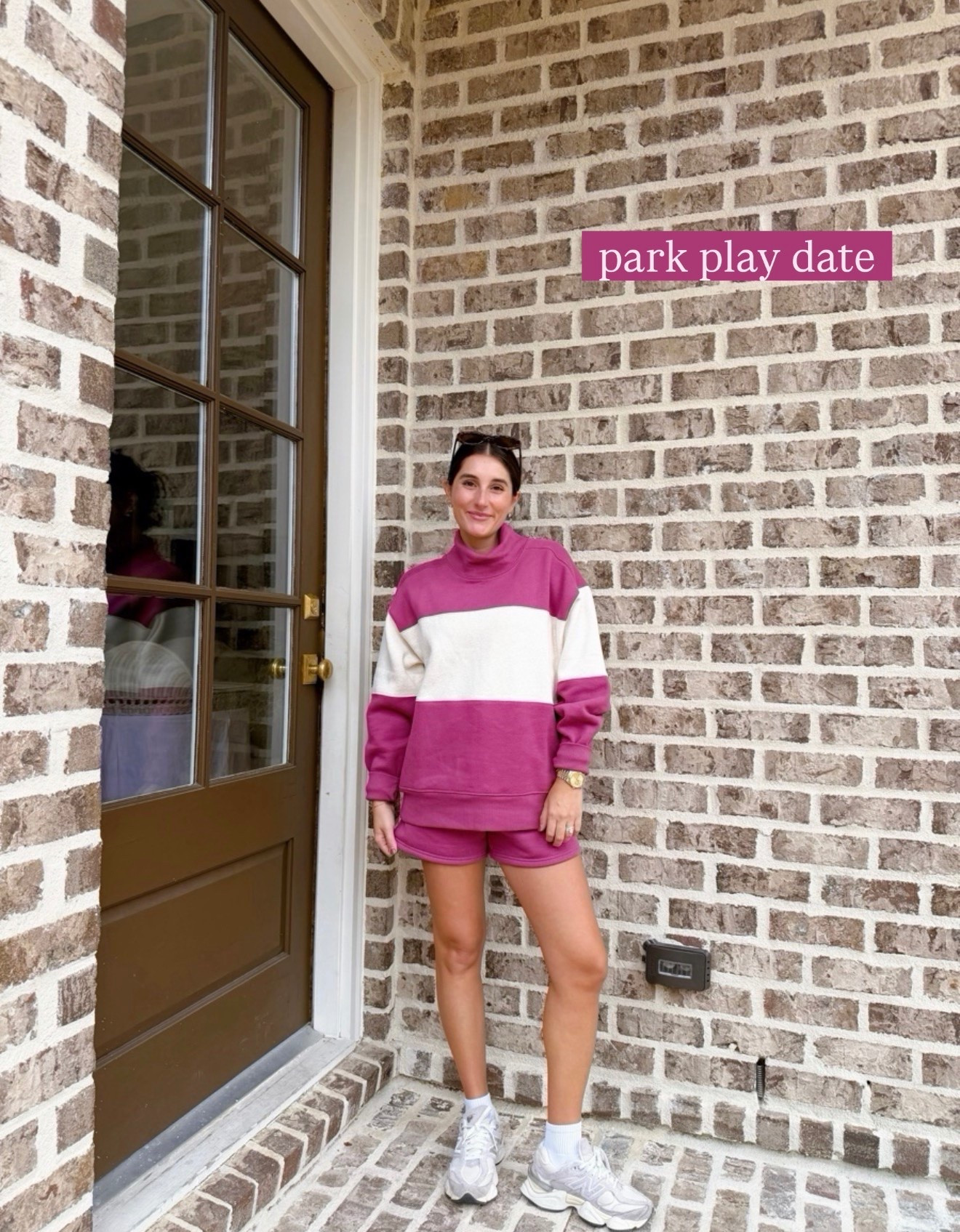 What I’m wearing postpartum! Wearing xs in top and bottom
