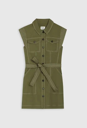 Short khaki dress | Claudie Pierlot (FR, DE, ES, UK)
