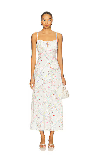 x REVOLVE Cami Midi Dress in Ivory Multi | Revolve Clothing (Global)