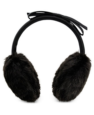 kate spade new york Women's Faux Fur Bow-Trim Earmuffs - Macy's | Macy's