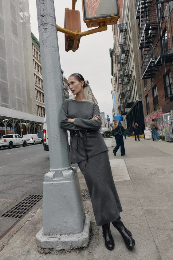 SOFT TOUCH PLAIN KNIT MIDI SKIRT | Zara US