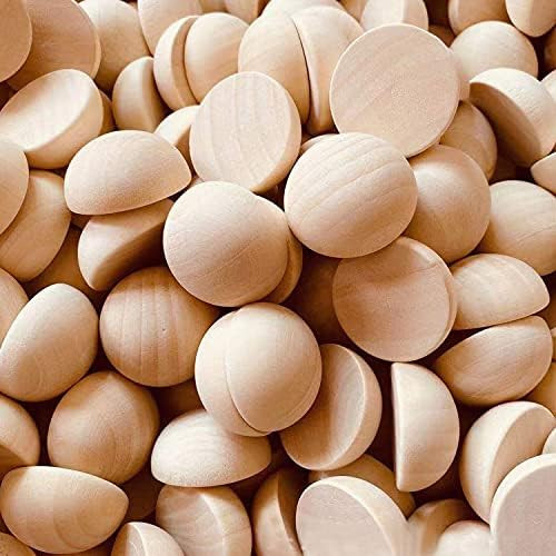 100pcs Half Wood Balls Unfinished Natural Half Ball Split Wood Balls for DIY Projects, Kids Arts ... | Amazon (US)