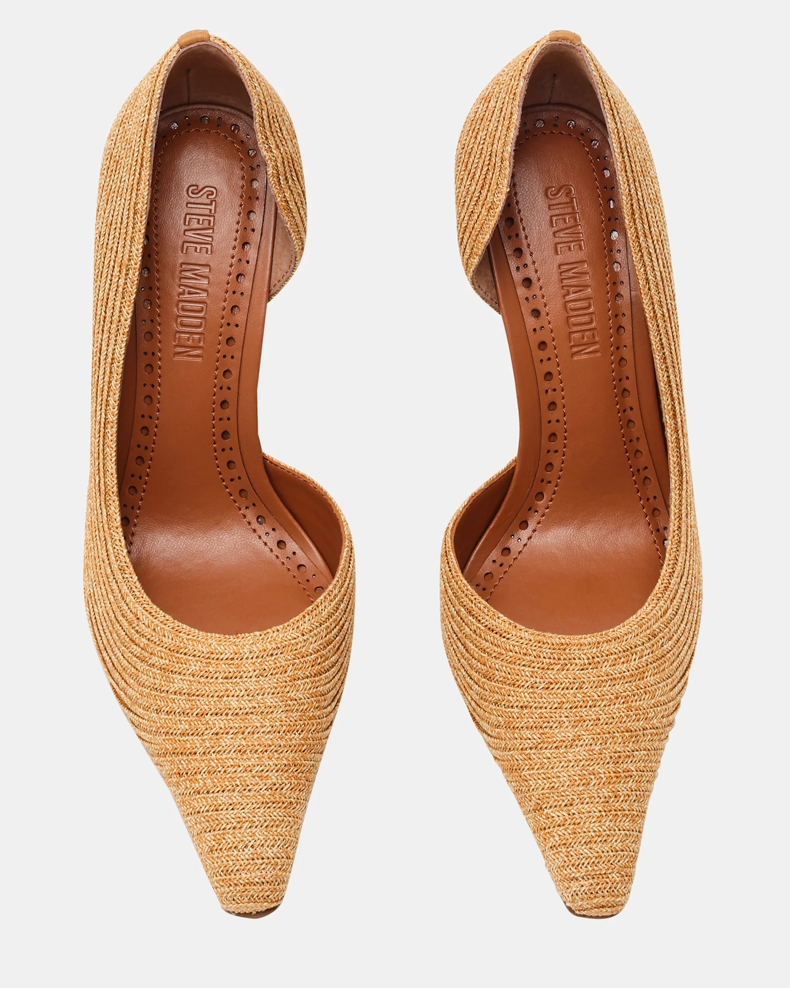 ELEGANT Natural Raffia Pointed-Toe Stiletto Pump Women's Heel | Steve Madden (US)