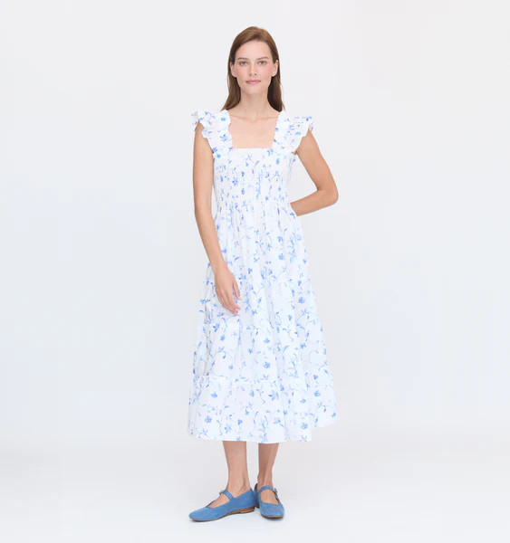 The Ellie Nap Dress - Blue Botanical | Hill House Home US