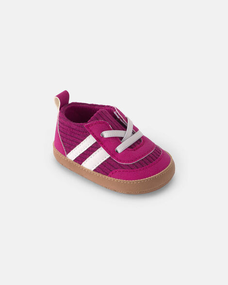 Baby Girl Striped Sneakers - Burgundy | Carter's | Carter's Inc