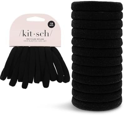 Kitsch Nylon Hair Ties No Damage - Stretchable Elastics for Strong All-Day Hold, Ponytail Holders... | Amazon (US)