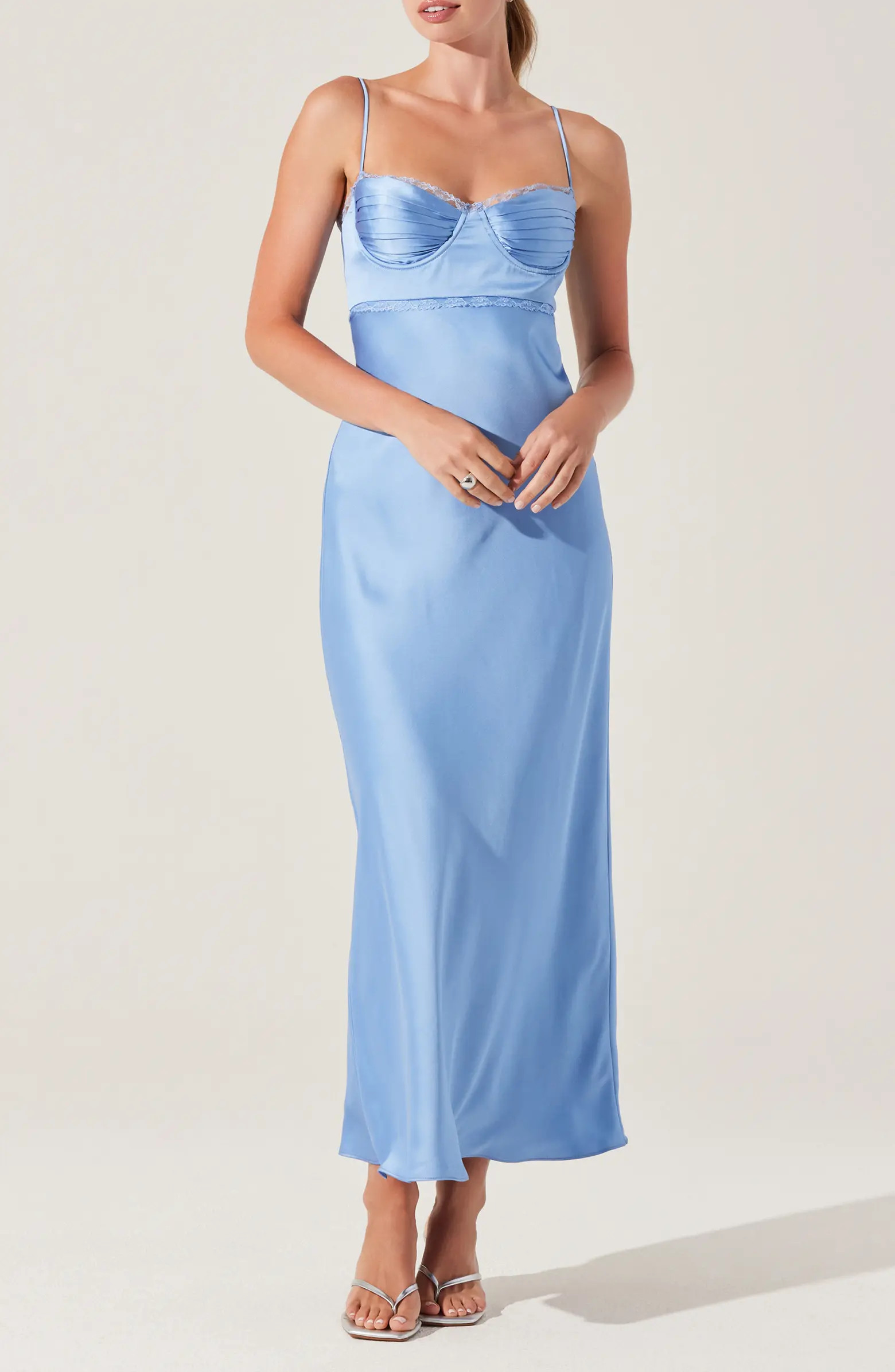 Florianne Lace Trim Satin Slipdress | Nordstrom Rack