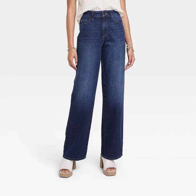 Women's High-Rise Wide Leg Jeans - Universal Thread™ Dark Wash | Target