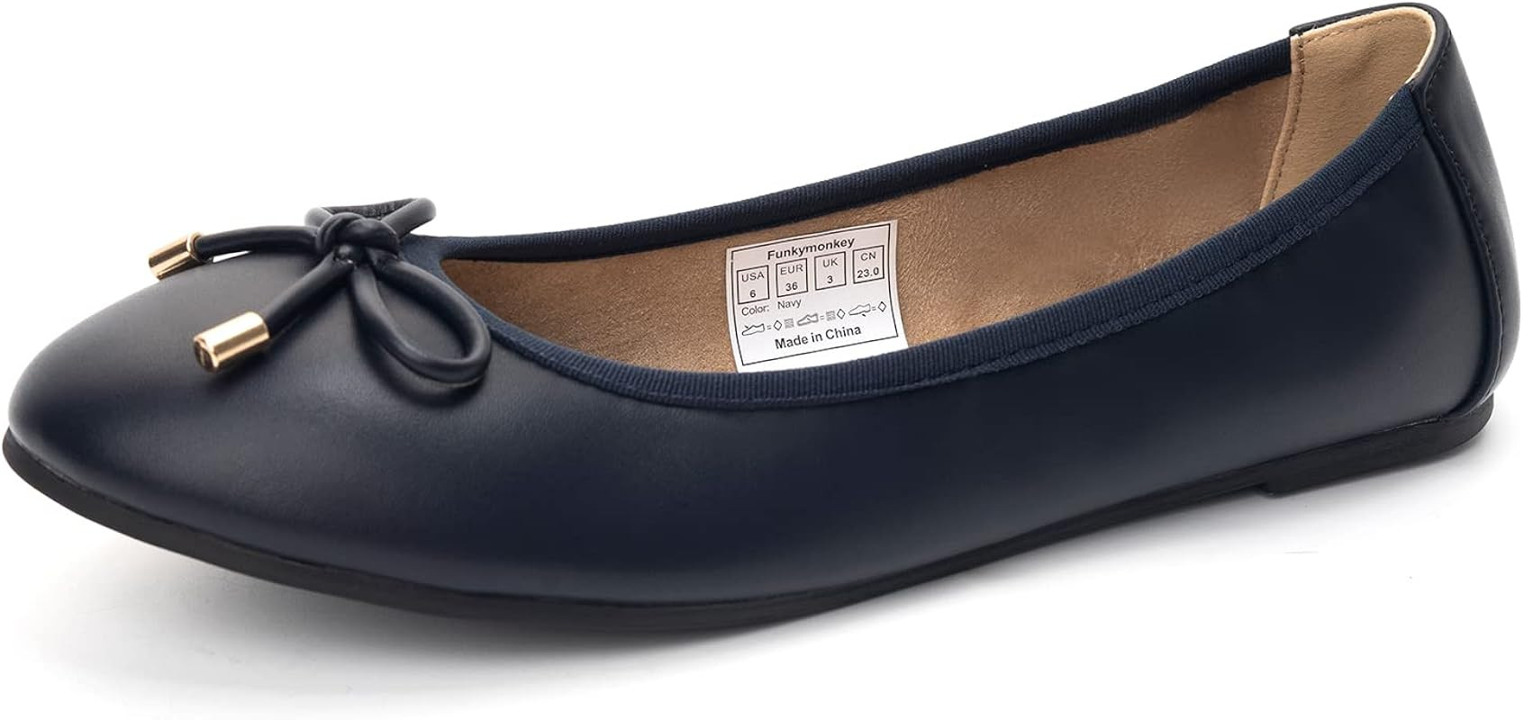 Women's Ballet Flats Dress Casual Slip-on Bow Round Toe Walking Shoes | Amazon (US)