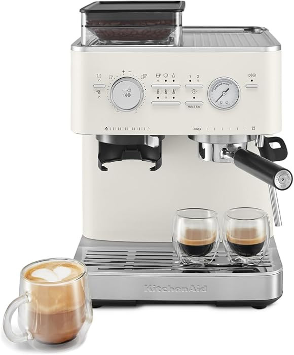 KitchenAid Semi Automatic Espresso Machine with Burr Grinder, 2.5L, KES6551PL, Porcelain White | Amazon (US)