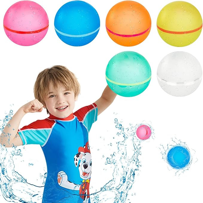 Reusable Water Balloons for Kids Water Bombs Splash Balls for Pool, Refillable Quick Fill Self Se... | Amazon (US)