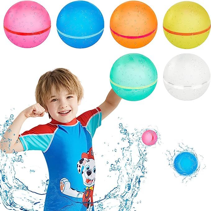 Reusable Water Balloons for Kids Water Bombs Splash Balls for Pool, Refillable Quick Fill Self Se... | Amazon (US)