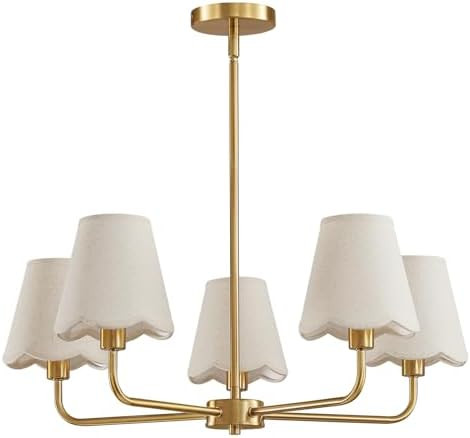KAISITE Modern Gold Chandelier 5-Light Farmhouse Chandelier for Dining Room Industrial Dining Kit... | Amazon (US)