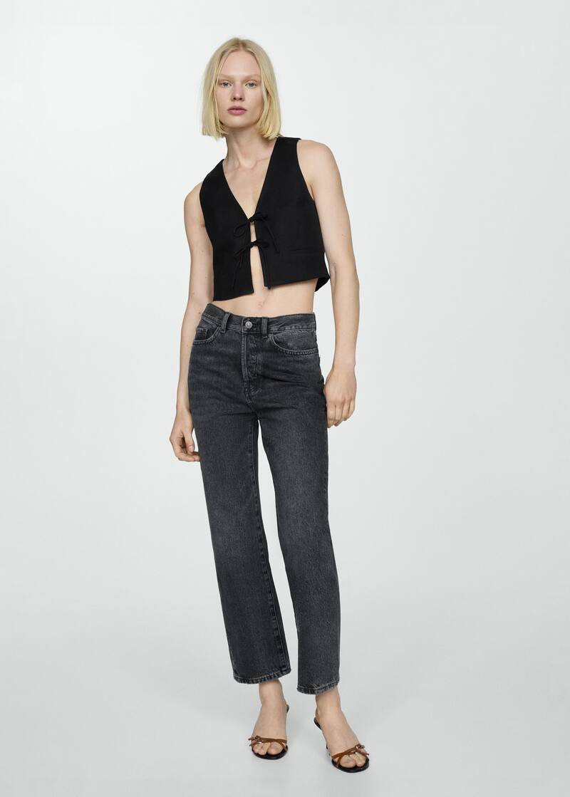 Straight jeans with forward seams -  Women | Mango United Kingdom | MANGO (UK)