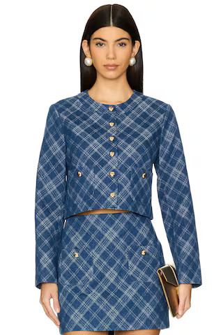 Amanda Uprichard Maven Jacket in Argyle Denim from Revolve.com | Revolve Clothing (Global)
