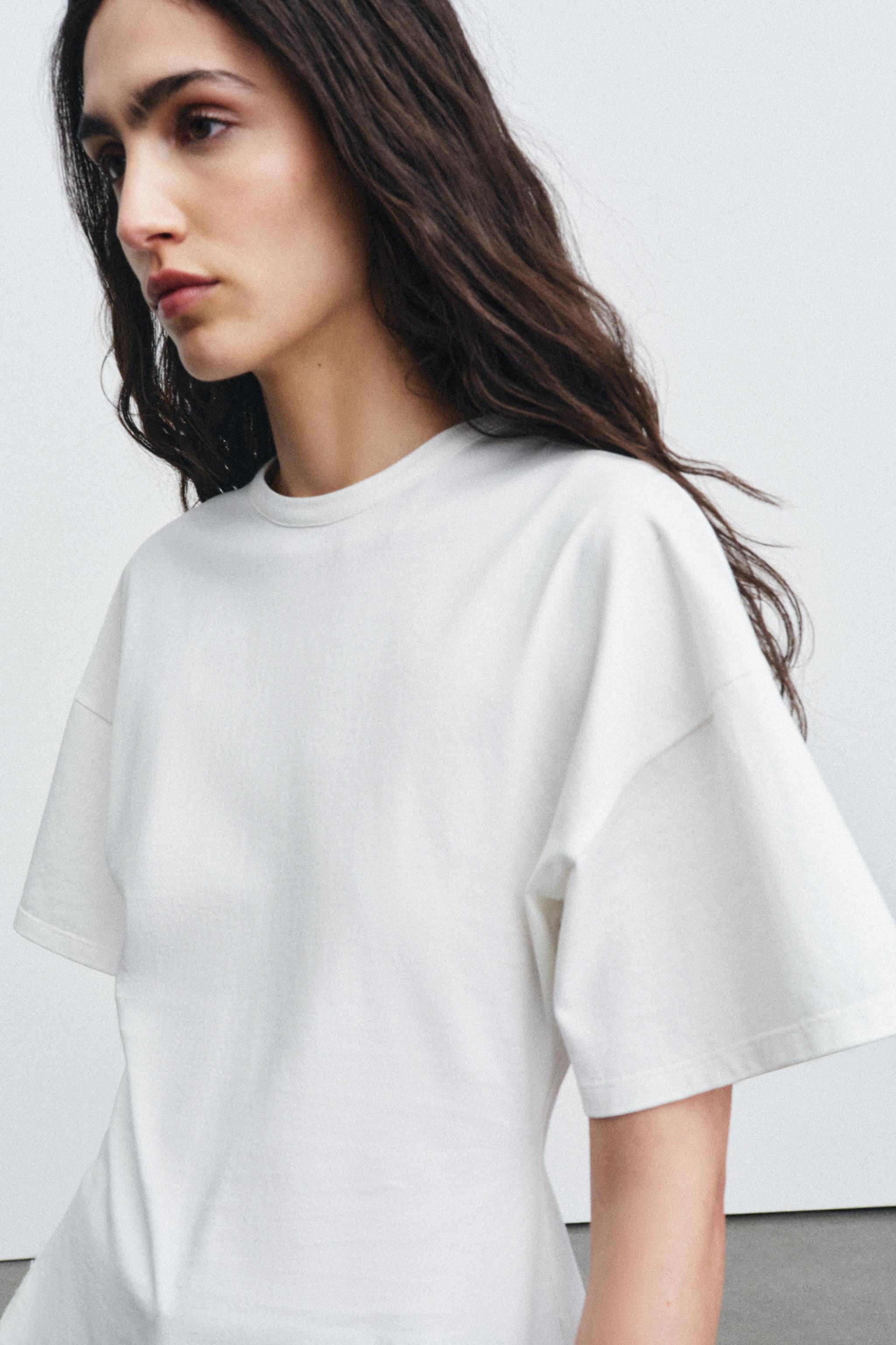 HEAVY COTTON LACE T-SHIRT | Zara Canada