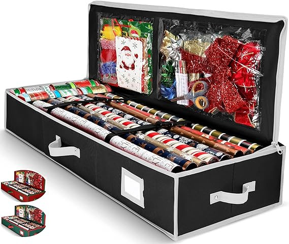 Wrapping Paper Organizer Storage for Christmas Gifts Wrapping Paper (6 Colors) Underbed Storage C... | Amazon (US)