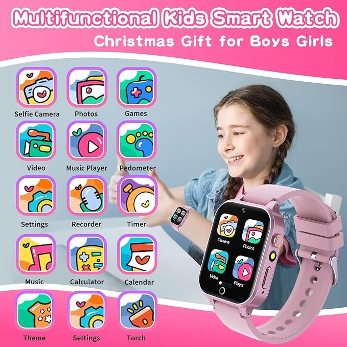 Kids Smart Watch Gift for Girls Age 5-12, 26 Games HD Touch Screen Watches with Video Camera Musi... | Amazon (US)