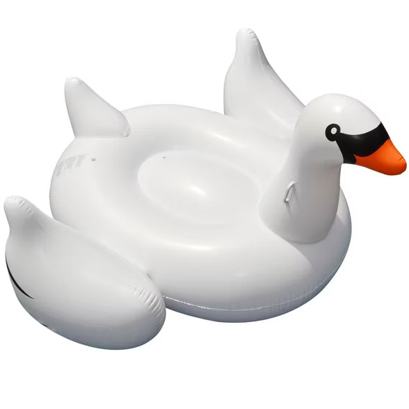 Swimline 90621 Giant Swan Inflatable Ride-On Swimming Pool Raft Float, White | Target