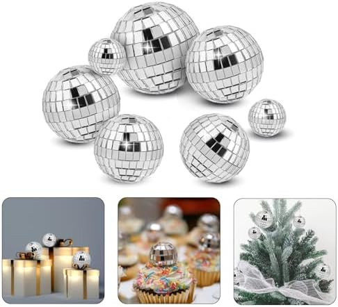 7PCS Disco Cake Topper, Different Sizes, 70s Themed Dance Party Supplies, Small Disco Balls for C... | Amazon (US)
