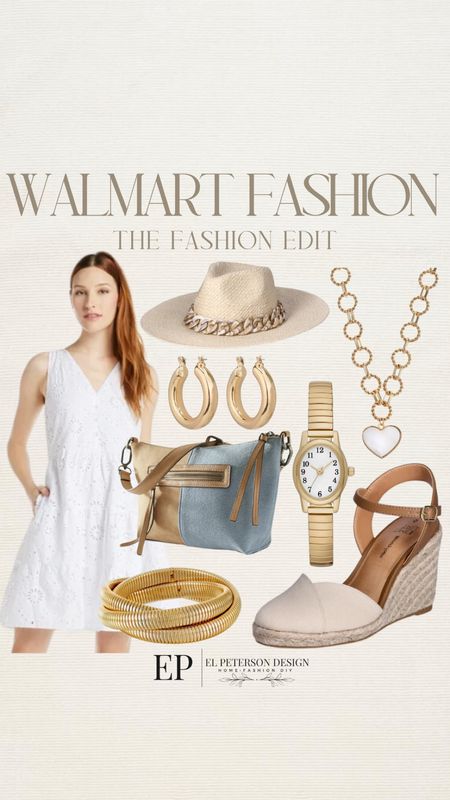 @walmartfashion @walmart #walmartfashion #walmartpartner 
Dress
Fedora hat
Necklace
Purse
Earrings
Bracelet 
Wedges
Watch

#LTKStyleTip #LTKFindsUnder50 #LTKFindsUnder100