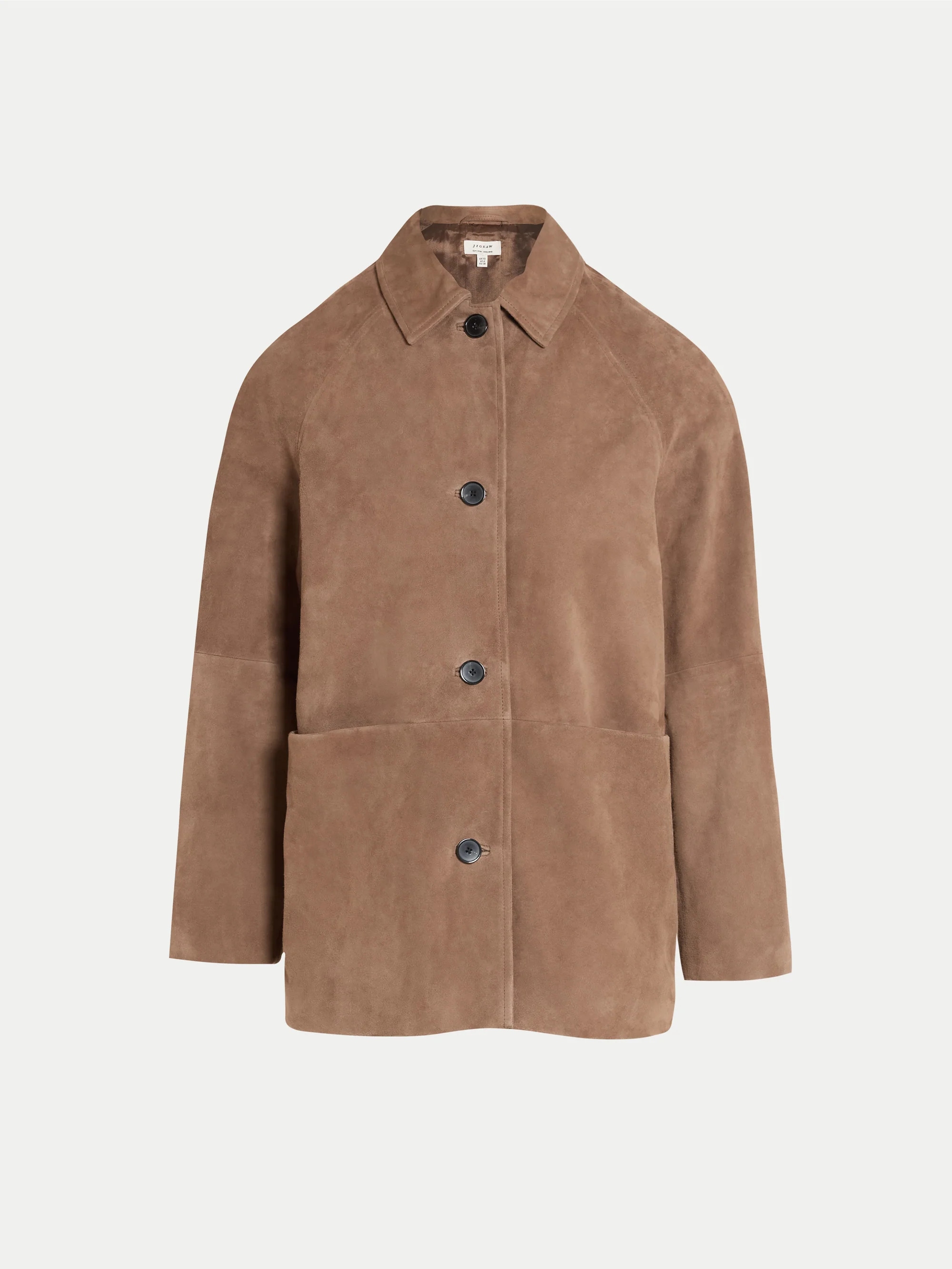 Suede Raglan Sleeve Jacket | Light Brown | Jigsaw (UK)