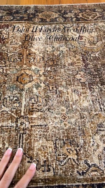 Loloi II Layla Collection in the color Olive/Charcoal
 Vintage Inspired Area Rig | Area Rugs | Loloi Rugs | Low Profile Rug | Traditional Area Rug | Vintage Area Rug