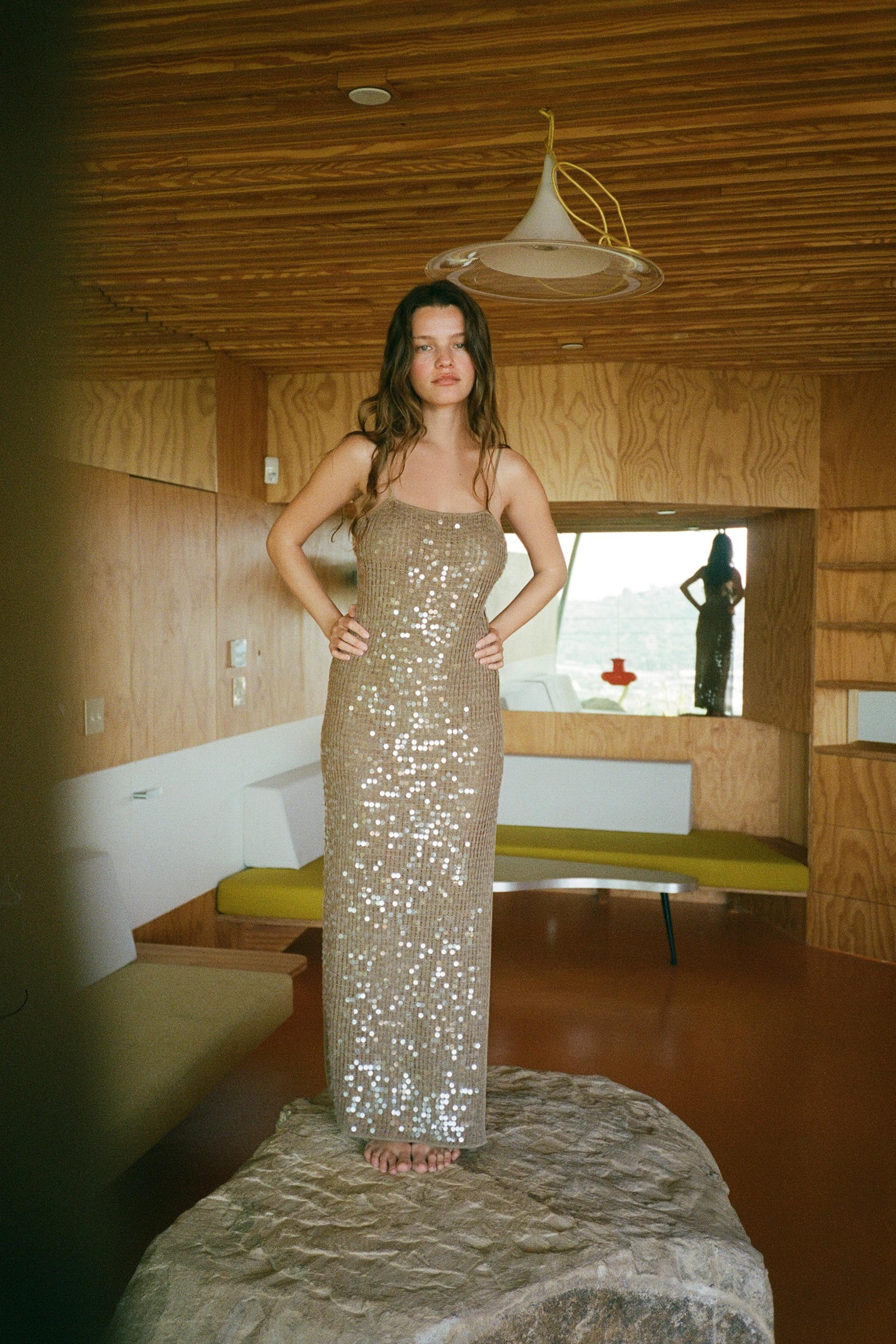 SEQUIN KNIT MIDI DRESS | Zara US