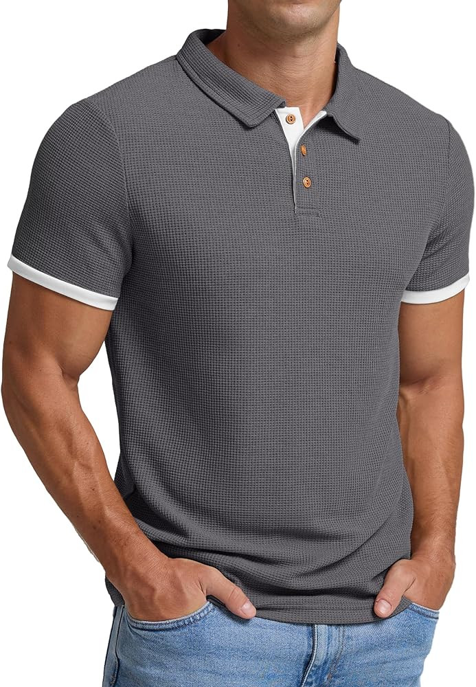 Sailwind Men's Waffle Knit Short Sleeve Casual Polo Shirts | Amazon (US)