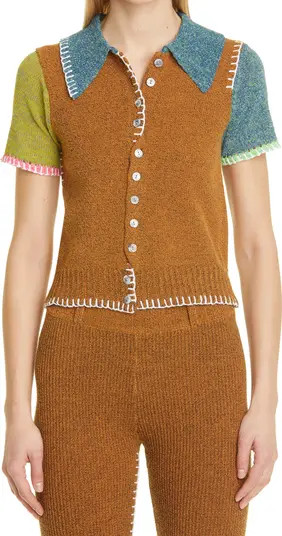 YanYan Tweedle Short Sleeve Cardigan | Nordstrom | Nordstrom