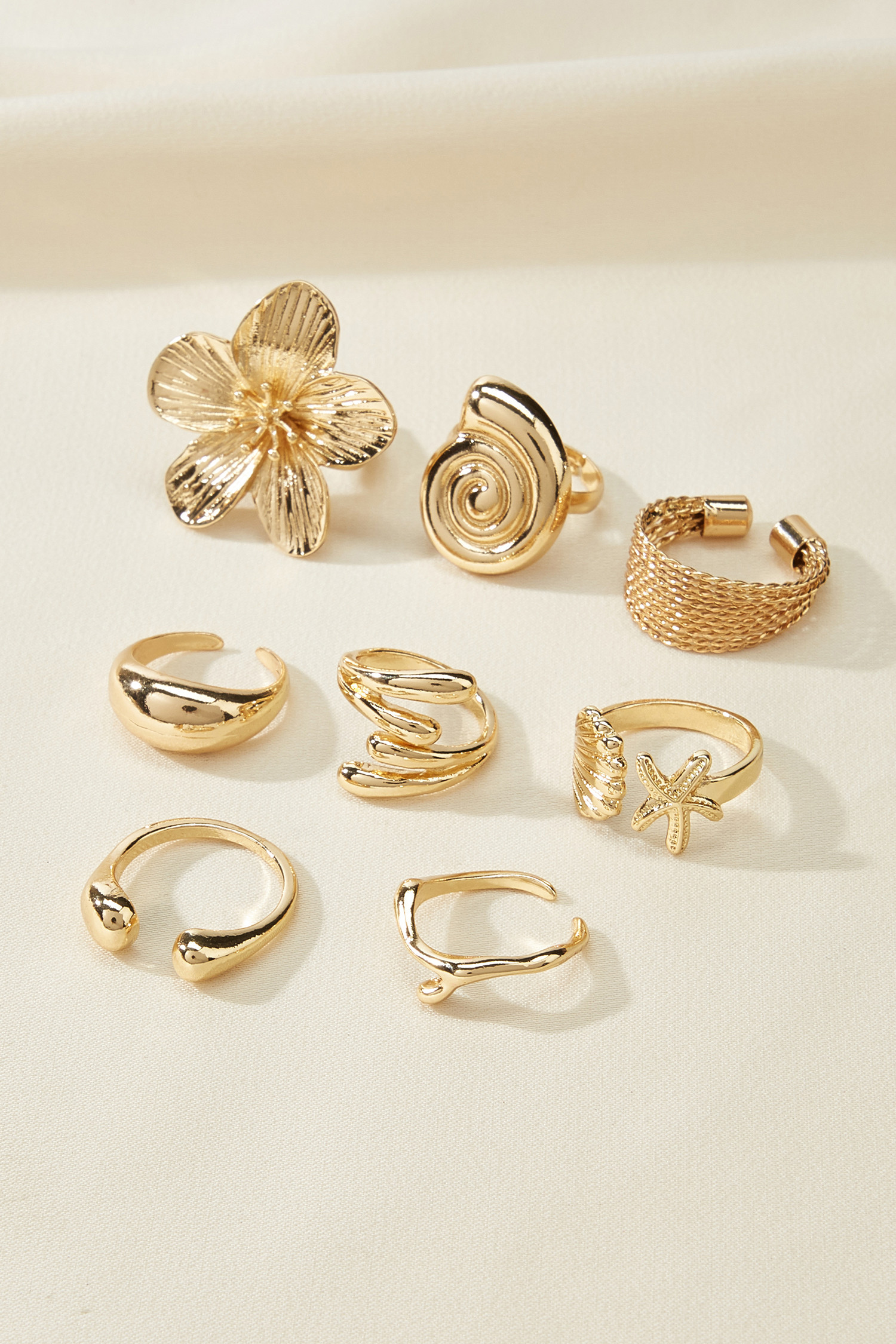 In the Palm Shade Gold-Tone Ring Set | Chic & Sun-Ready | Cupshe | Cupshe US