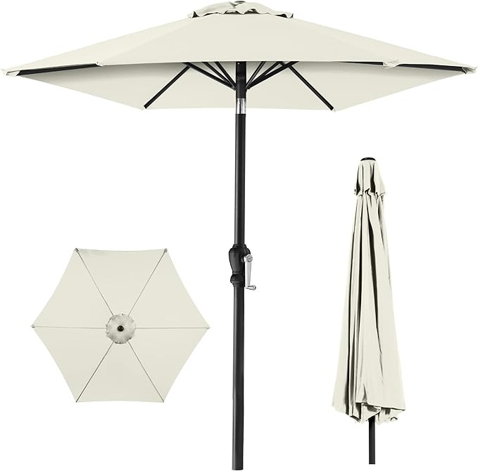 Best Choice Products 10ft Outdoor Table Compatible Steel Polyester Market Patio Umbrella w/Crank ... | Amazon (US)