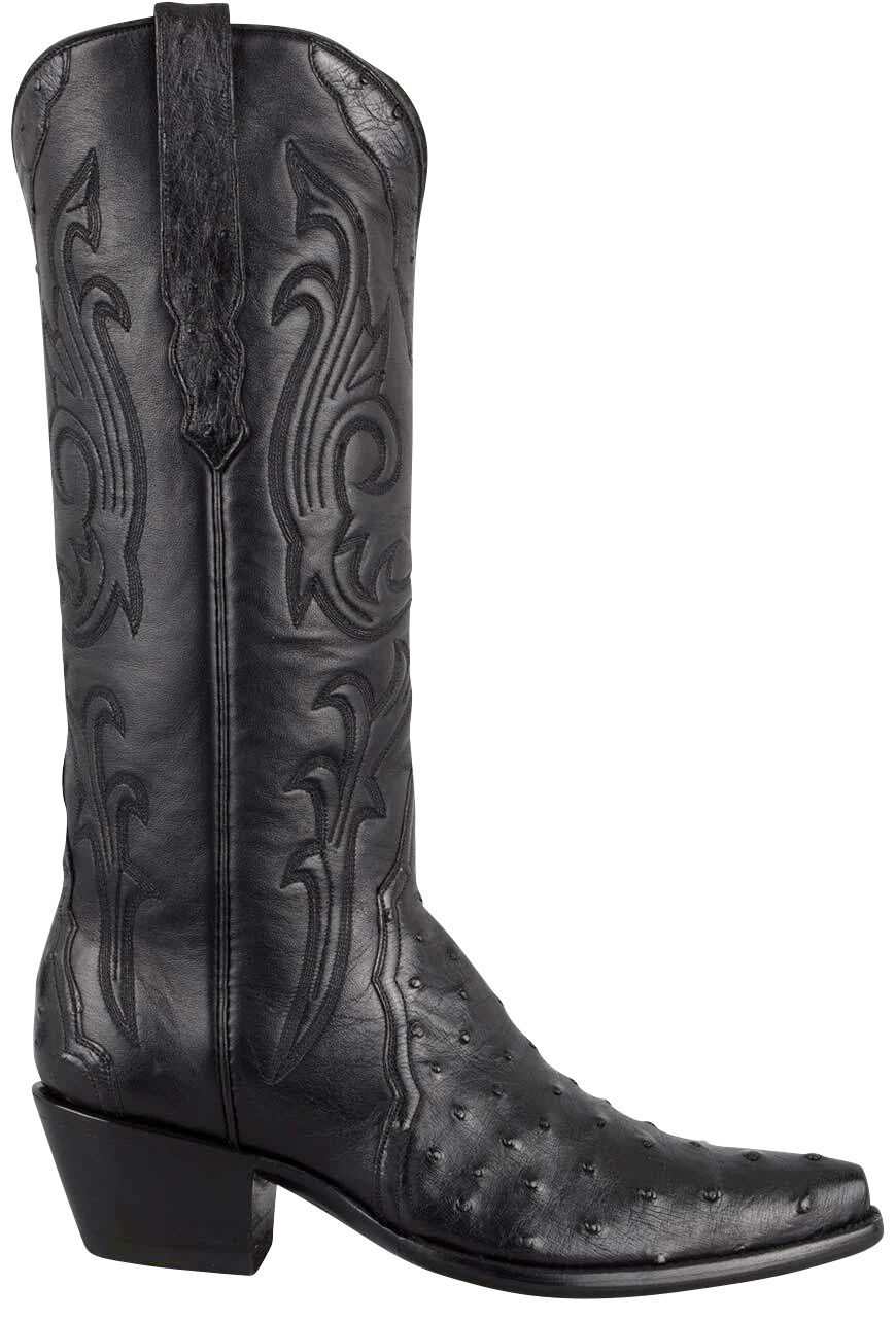 Stallion Women's Full Quill Ostrich Black Gallegos Cowgirl Boots | Pinto Ranch | Pinto Ranch