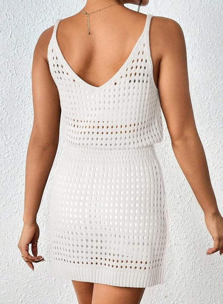 Dokotoo Summer Crochet Hollow Out Knit Beach Bathing Suit Swim Cover Ups Cruise Outfits Vacation ... | Amazon (US)