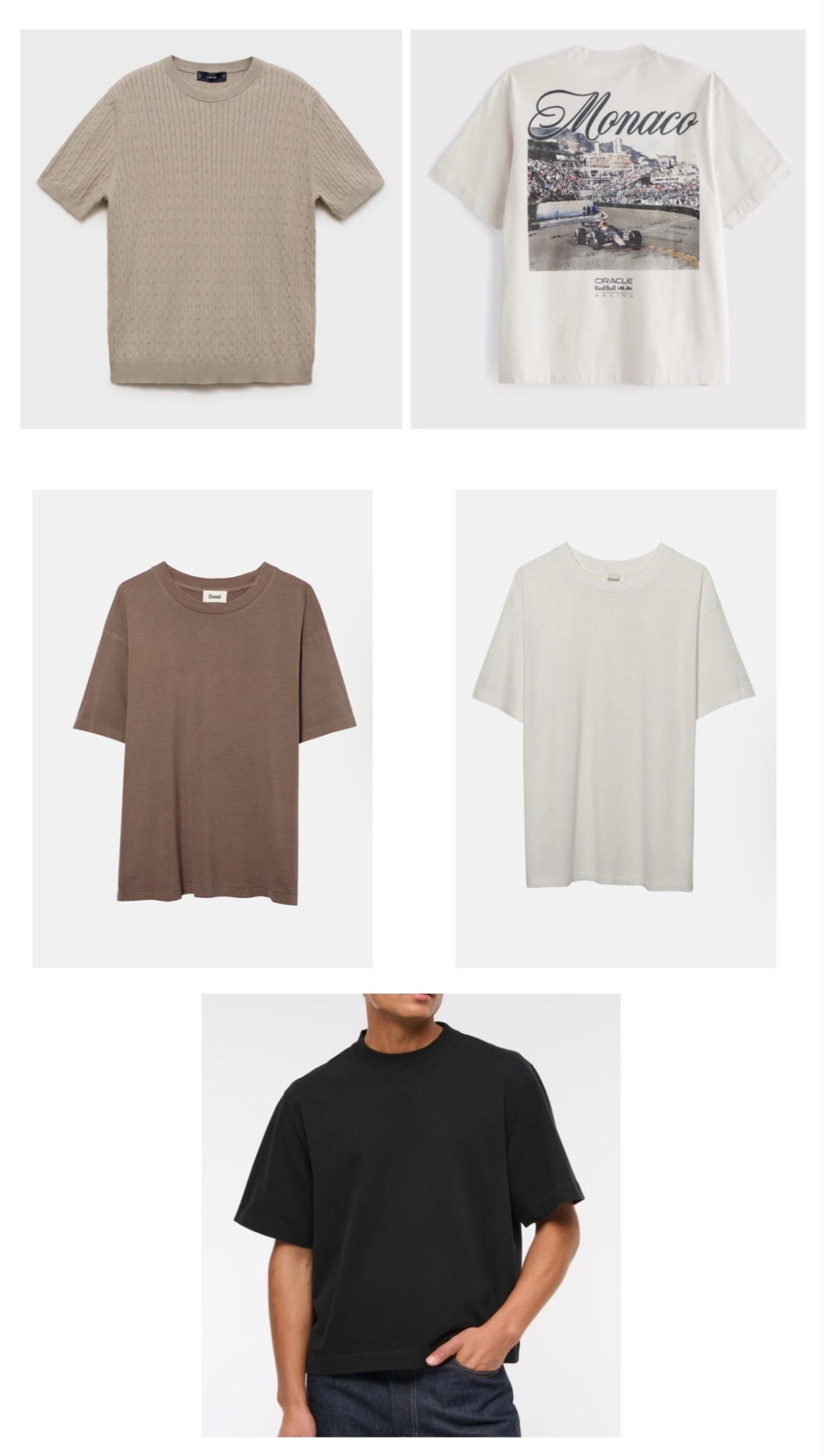 Men’s core/ basic tee options— perfect for layering or on their own! 