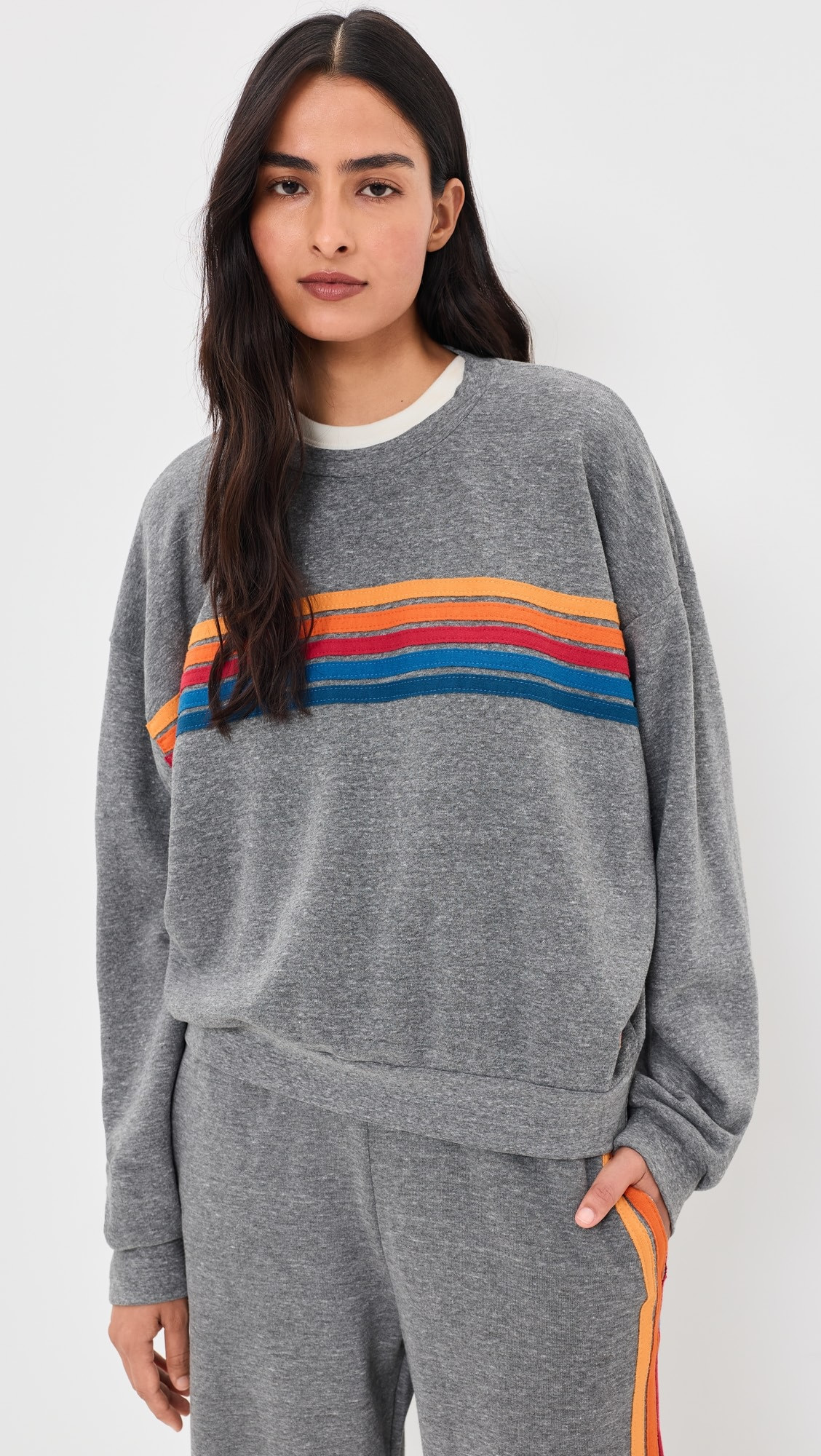 Aviator Nation 5 Stripe Relaxed Crew Sweatshirt | Shopbop | Shopbop
