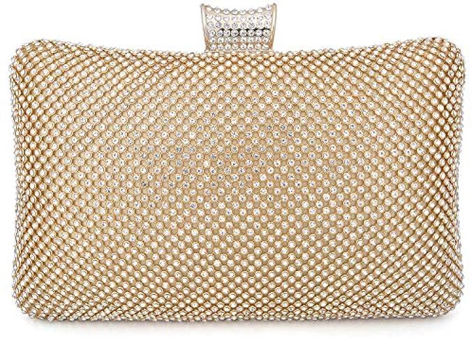 Mossmon Crystal Clutch Luxury Women Rhinestone Evening Bag | Amazon (US)