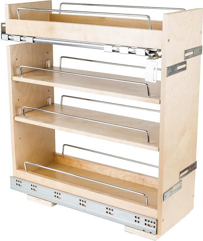Hardware Resources BPO2-8SC 8-1/2" Base Cabinet Soft-Close Pullout Organizer with No Wiggle Techn... | Amazon (US)