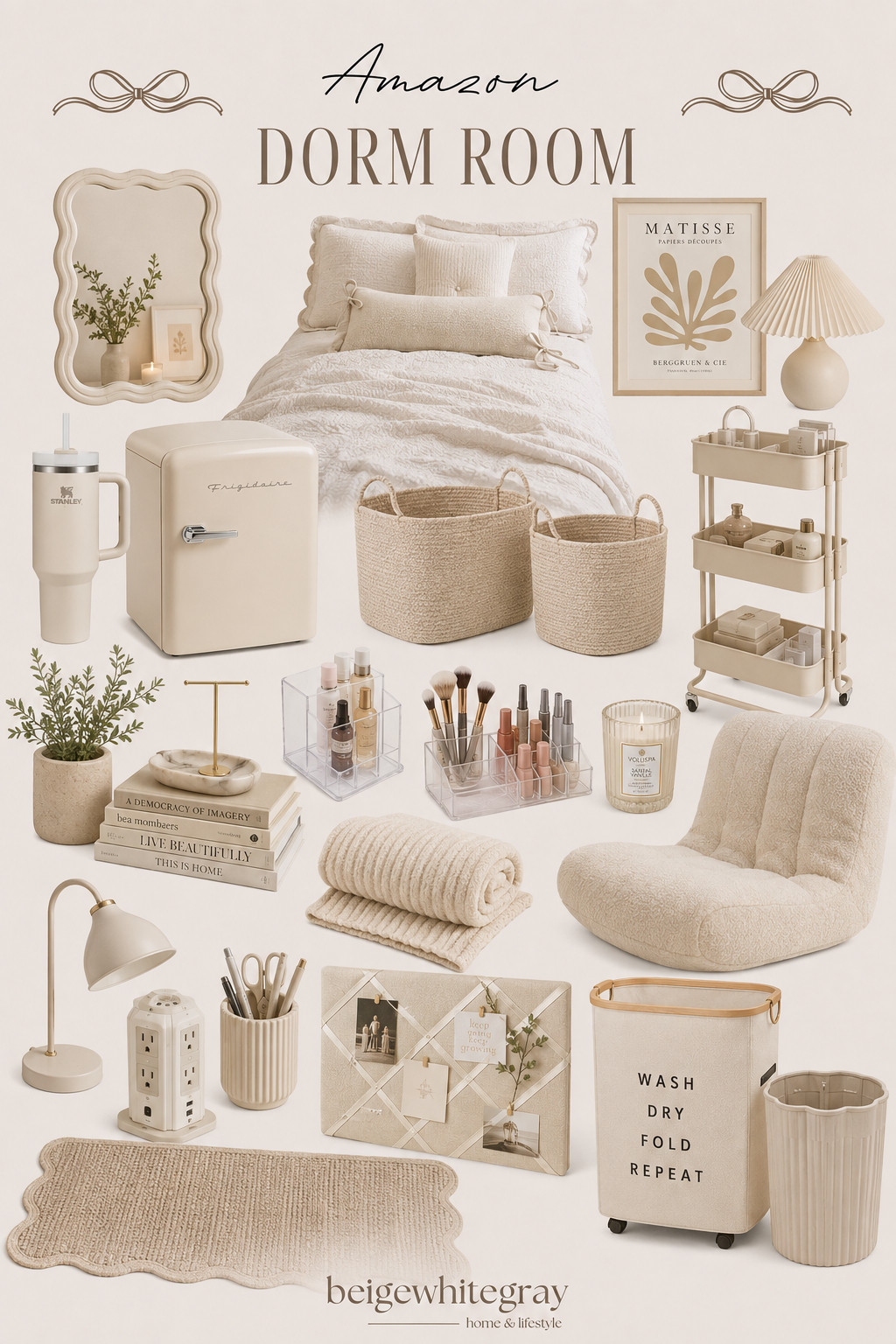 Dreamy dorm room inspo from Amazon! Everything you need to cozy up your space. #DormRoomDecor #AmazonFinds