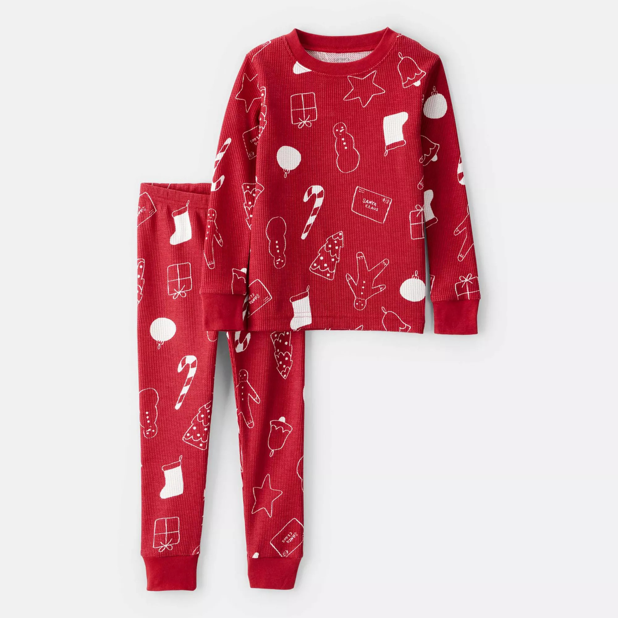 Baby & Toddler Carter's Red Holiday Print 2-pc. Pajama Top & Pajama Bottoms Set | Kohl's