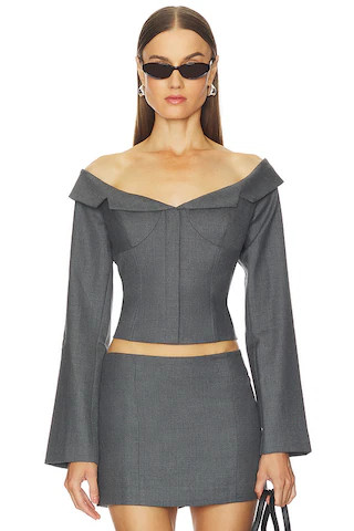 Camila Coelho Arden Top in Charcoal from Revolve.com | Revolve Clothing (Global)