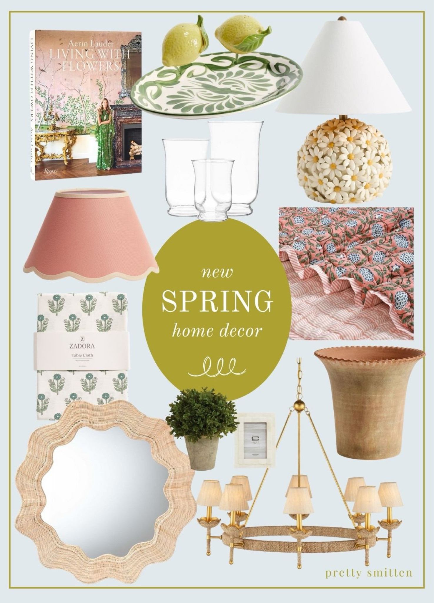 Spring home decor finds, Southern traditional home, grandmillennial home, spring tabletop, rattan mirror, scallops, garden, block print, little girls room, interior design, interior inspo

#LTKHome