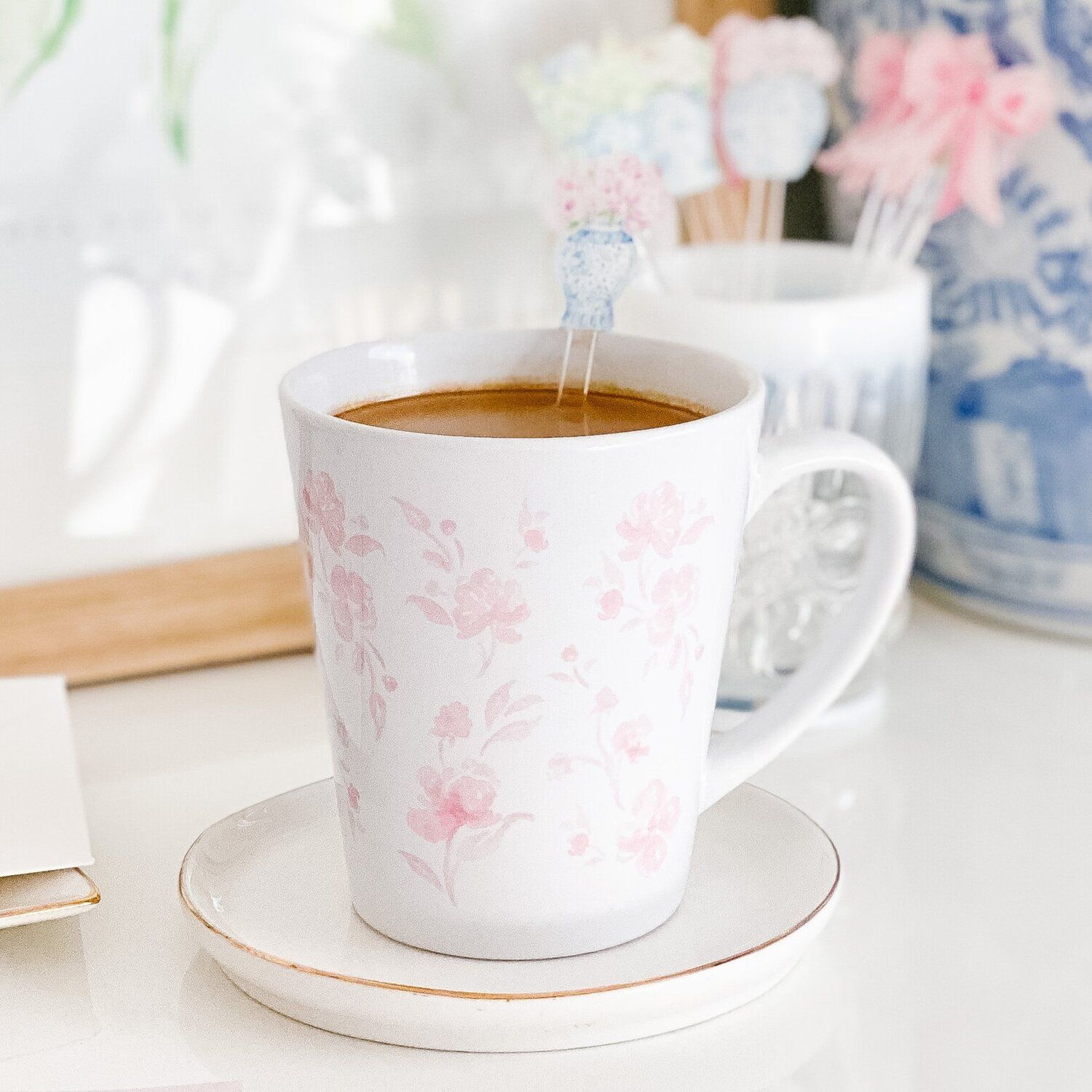 Pink Floral Latte Mug — Simply Jessica Marie | Simply Jessica Marie