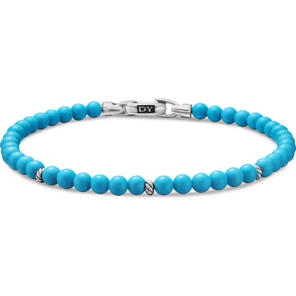 David Yurman Spiritual Beads Bracelet in Turquoise/Silver at Nordstrom, Size Medium | Nordstrom