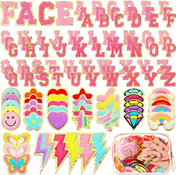 Yilloog 120 Pcs Chenille Letter Patches Iron on Patches Embroidered Hat Patches Include 78 Letter... | Amazon (US)