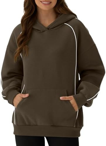 ZAFUL Womens Seam Oversized Hoodies Fleece Comfy Sweatshirts Fall Fashion Casual Pullover Tops 20... | Amazon (US)