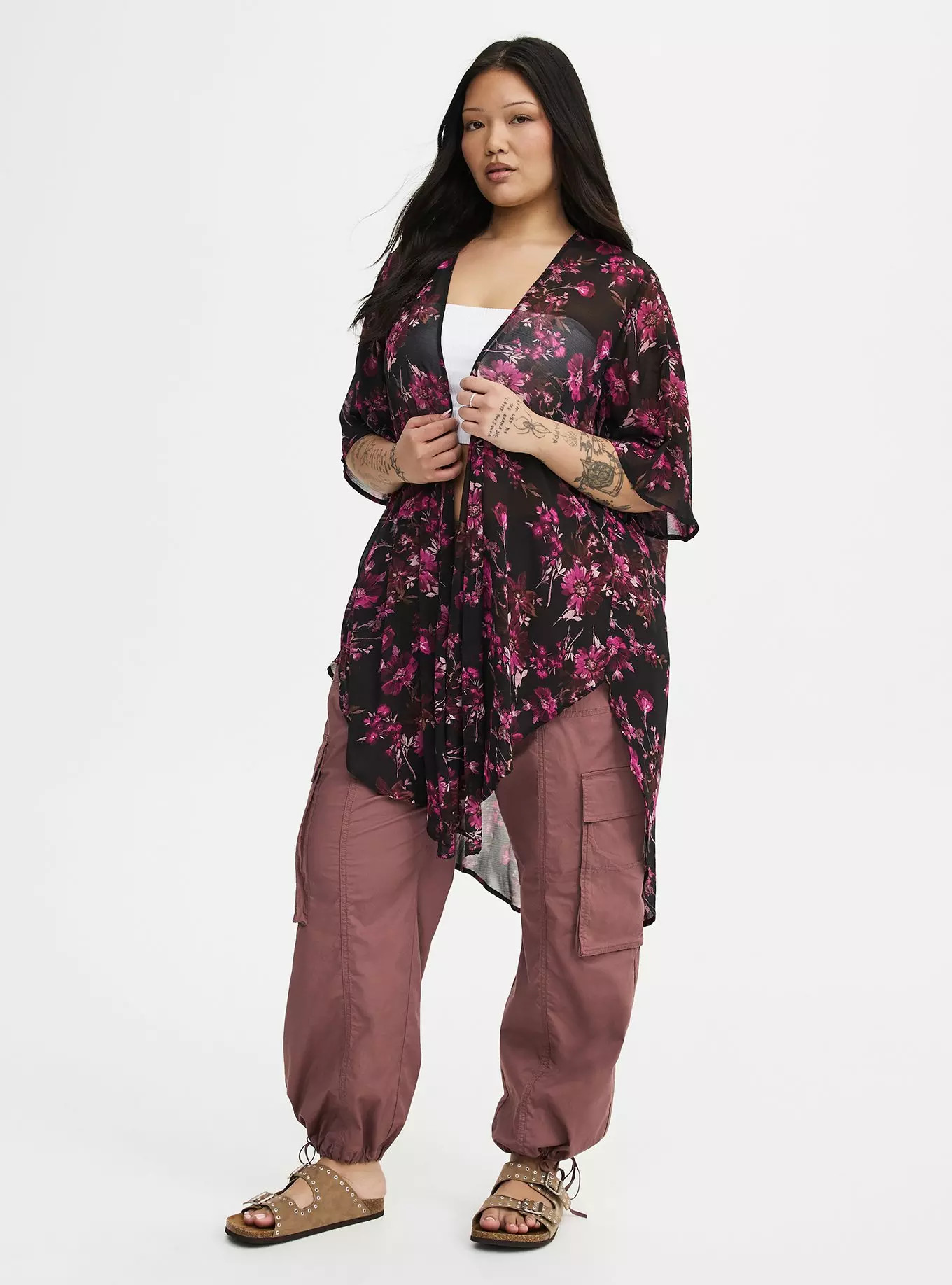 Textured  Chiffon Kimono | Torrid (US & Canada)